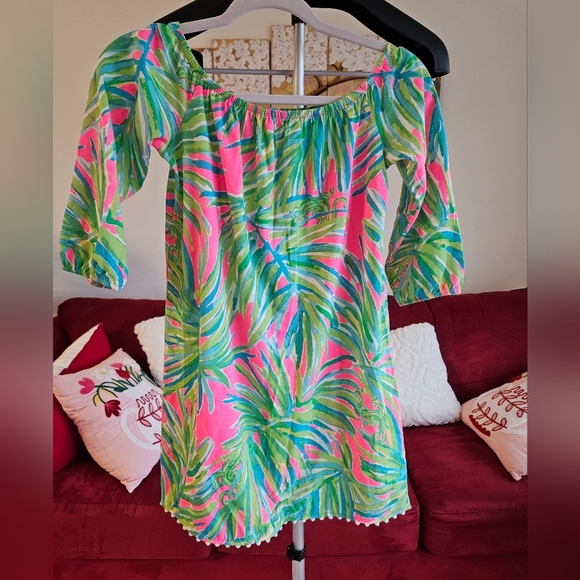 Lilly Pulitzer Girls Mini Enna Off- Shoulder Dress L(8-10) - Picture 2 of 7